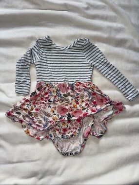 Little Sleepies Girl Floral dress with Bodysuit 6/12 months